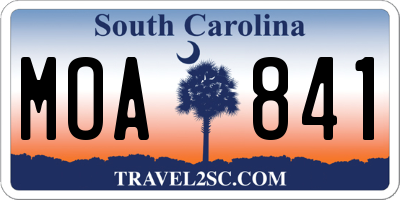 SC license plate MOA841