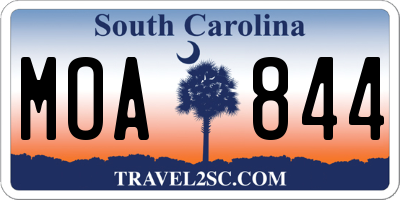 SC license plate MOA844