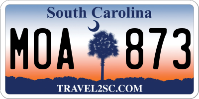 SC license plate MOA873