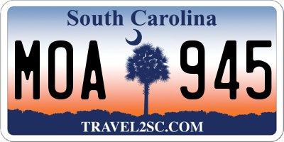SC license plate MOA945