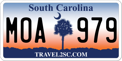 SC license plate MOA979