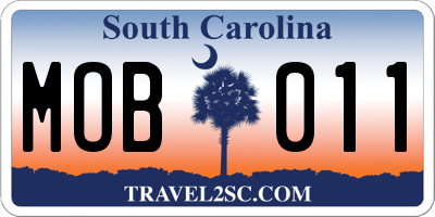 SC license plate MOB011