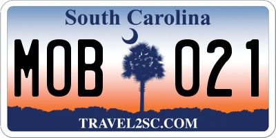 SC license plate MOB021