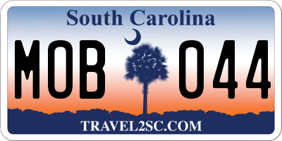 SC license plate MOB044