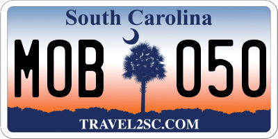 SC license plate MOB050