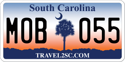 SC license plate MOB055