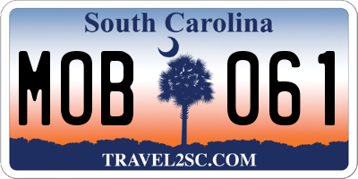 SC license plate MOB061
