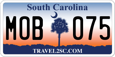 SC license plate MOB075