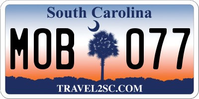 SC license plate MOB077