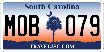 SC license plate MOB079