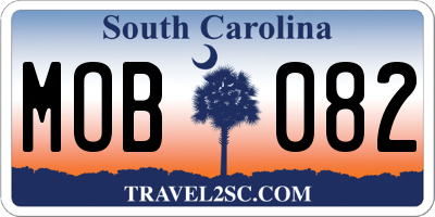 SC license plate MOB082