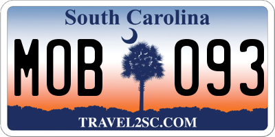 SC license plate MOB093