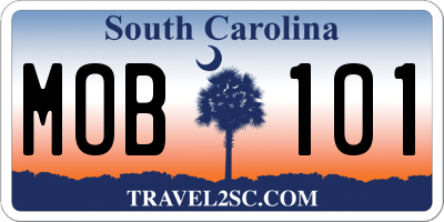 SC license plate MOB101