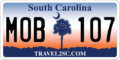SC license plate MOB107