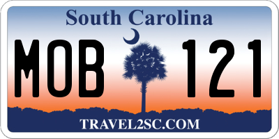 SC license plate MOB121