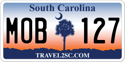 SC license plate MOB127