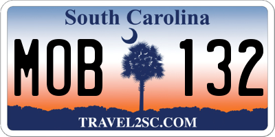 SC license plate MOB132