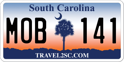 SC license plate MOB141