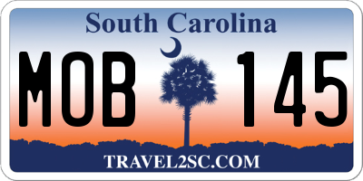 SC license plate MOB145