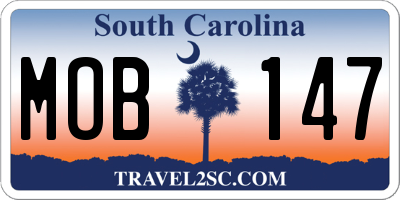 SC license plate MOB147