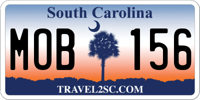SC license plate MOB156
