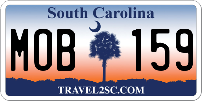 SC license plate MOB159