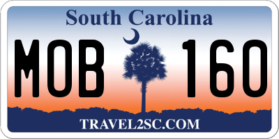 SC license plate MOB160