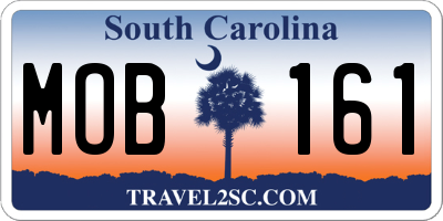 SC license plate MOB161