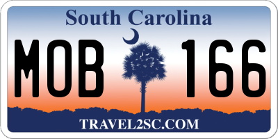 SC license plate MOB166