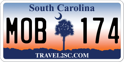 SC license plate MOB174