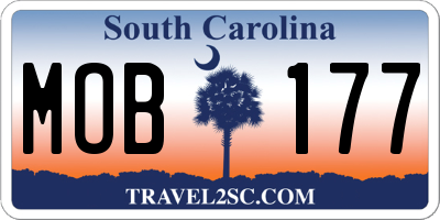 SC license plate MOB177