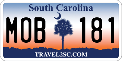 SC license plate MOB181