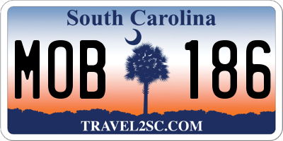 SC license plate MOB186