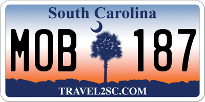 SC license plate MOB187