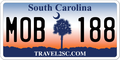 SC license plate MOB188