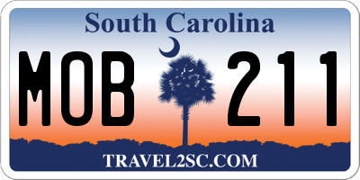 SC license plate MOB211