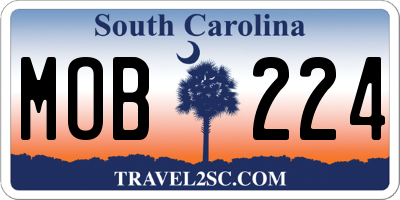 SC license plate MOB224