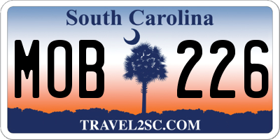 SC license plate MOB226