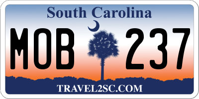 SC license plate MOB237