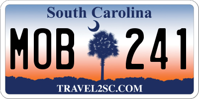 SC license plate MOB241