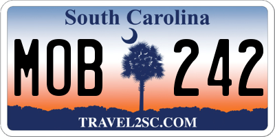 SC license plate MOB242