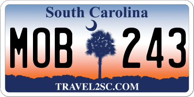 SC license plate MOB243