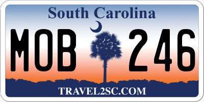 SC license plate MOB246