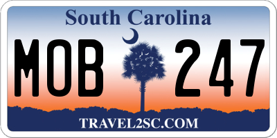 SC license plate MOB247
