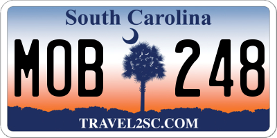 SC license plate MOB248