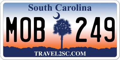 SC license plate MOB249