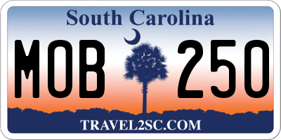 SC license plate MOB250
