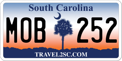 SC license plate MOB252