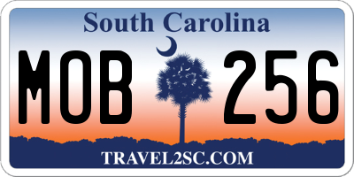 SC license plate MOB256
