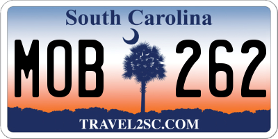 SC license plate MOB262